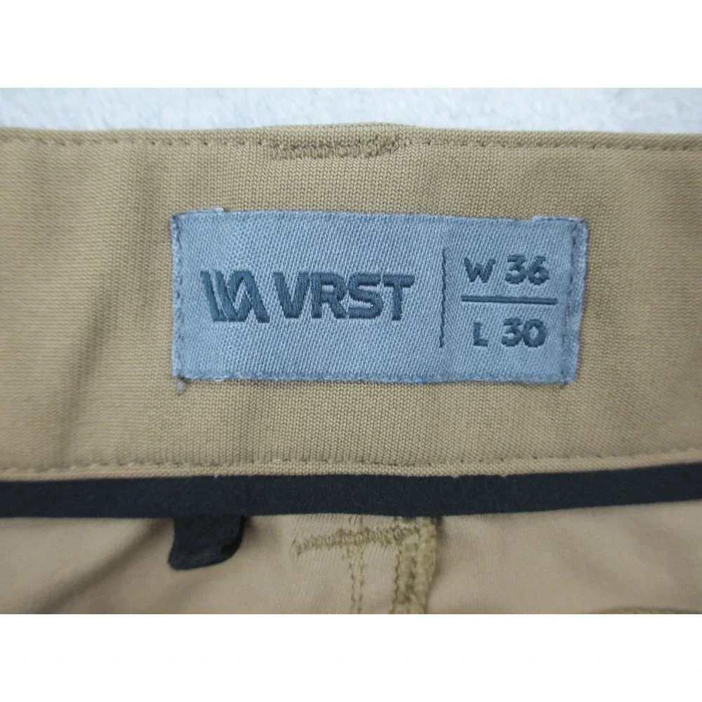 VRST Pants Mens 36 Brown Tan Khaki Chino Limitless Stretch‎ Golf Casual 36X30